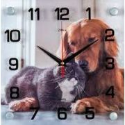 2525-017 (10) Часы настенные «Кошка с собакой»