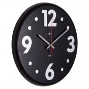 2626-007 (10)  Часы настенные из металла, d=27 см, черный «Классика»