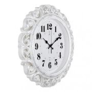 4126-004 (5) Часы настенные круг ажурный d=40,5см, корпус белый с серебром «Классика» «Рубин»