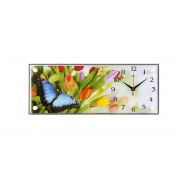 5020-937 (5) Часы настенные «Тюльпаны и бабочка»