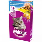Whiskas для стерилизованных кошек и котов с курицей и вкусными подушечками