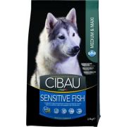 Cibau для взрослых собак средних/крупных пород с чувствительным пищеварением, рыба/рис