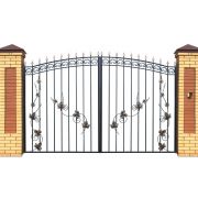 Ворота кованые «Мечта дачника с лозой 2» металлические арочные