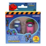 Игровой набор штампиков Among Us - серия 2, 2 шт в коробке с окном, синий и розовый AU5215-5