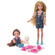 Funky toys Кукла Мила с куклой Вики с собачкой и набором для пикника