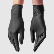 Перчатки Нитриловые черные текстурированные на пальцах Benovy (100шт/50пар) х(10уп) L/500