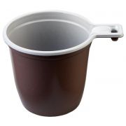 Чашка кофейная бело-коричневая ЭКОНОМ 200 мл, 50шт.