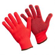 П367/КРАСНЫЕ  акриловые с ПВХ теплые перчатки (10/100)