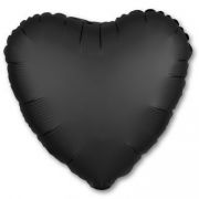 Сердце 46 см. Сатин черный