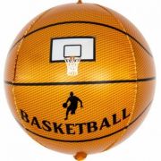 Шар 3D сфера, фольга, 24«/61 см, »Мяч баскетбольный