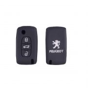 Чехол силиконовый для смарт-ключа Peugeot 407, 408, 807, Citroen выкидной, 3 кнопки
