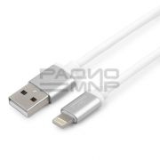 USB кабель шт.USB (A) - шт.Lightning 1,0м белый, блистер серия Silver «Cablexpert»