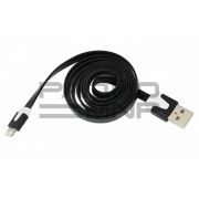 USB кабель шт.USB (A) - шт.Lightning 1,0м плоский шнур, черный «Rexant»