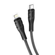 USB кабель шт.Type-C - шт.Lightning 1м, 3,0A 20W силиконовый, чёрный X67 «Hoco»