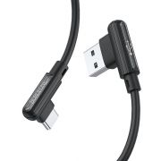 USB кабель шт.USB (A) - шт.Type-C 1м, 3A, угловой, черный, BX58 Lucky «Borofone»