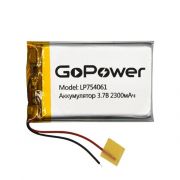 Аккумулятор Li-Pol LP754061 PK1 3.7V 2300mAh (толщ.7,5мм, шир.40мм, дл.61мм) «GoPower»
