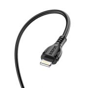 USB кабель шт.Type-C - шт.Lightning 1м, 2,4A силиконовый, чёрный BX51 «Borofone»
