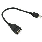 Шнур USB OTG (шт. mini USB - гн. USB А) 0.15м «Rexant»