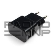 Адаптер постоянного тока 220В с выходом 2гн.USB 5V, 2,1A (чёрный) «Cablexpert»