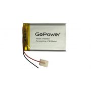 Аккумулятор Li-Pol LP383454 PK1 3.7V 800mAh (толщ.3,8мм, шир.34мм, дл.54мм) «GoPower»