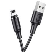 USB кабель шт.USB (A) - шт.Lightning 1,0м, 2,4А магнитный, чёрный BX41 «BoroFone»