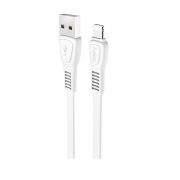 USB кабель шт.USB (A) - шт.Lightning 1,0м, 2,4А силиконовый, белый X40 «Hoco»