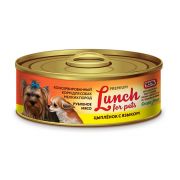 Lucky pets lunch for pet конс 100г д/с Цыпленок с языком, рубленое мясо(1/12)