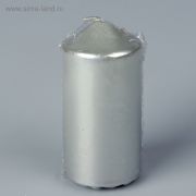 Свеча цилиндр 4*8,5 см серебро,