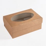 Коробка крафт с окошком 25,5*17,5*10 см Eco muf 6 1 шт