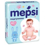 Детские подгузники «MEPSI», M (6-11кг), 21 шт.