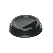 Крышка пластиковая с питейником для стакана бумажного д90 черная К(100шт/уп)(2000шт/кор)