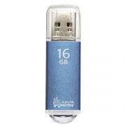 Память USB2.0 Flash 16 GB, SMARTBUY V-Cut, металлический корпус, синий, SB16GBVC-B