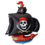 И 41 Пиратский корабль (черный) / Pirate Ship / 1 шт /, Фольгированный шар (Испания)