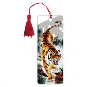 Закладка для книг 3D, BRAUBERG, объемная, «Бенгальский тигр», с декоративным шнурком-завязкой, 125755