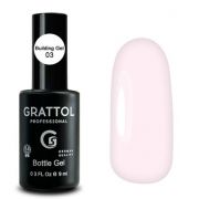 Grattol  Gel Bottle 03 Гель для наращивания во флаконе с кистью. 9 ml