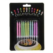 Свечи для торта с цветным пламенем 6см 10шт/уп