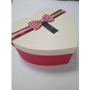 Подарочная коробка «Сердце»красная коробка с беж.крышкой,малая,15*12*6см