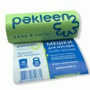 Мешок для мусора PAKLEEN КП 30л(30шт) ПНД рулон зеленый /23015