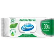 SMILE W Antibacterial Влажные салфетки 100 шт с подорожником /14410151