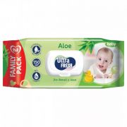 Ultra Fresh Baby Влажные салфетки для детей и мам 150 шт Aloe с клапаном /14410137