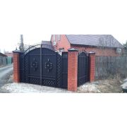 Ворота кованые «Русь-Узорные» металлические арочные