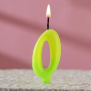 Свеча для торта цифра «Люминесцентная», 7.8 см, цифра «0»