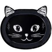 Тарелка бумажная «Котики, черный» фигурная, 23 см, 6 шт.