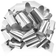 Бант-шар «Классика», 7 см/d-36 см, пластик, серебро металлик