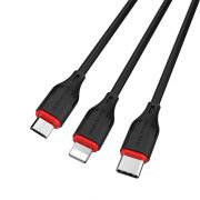 USB кабель 3в1 (Lightning, microUSB, Type-C) 1,0м, черный BX17 «Borofone»