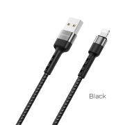 USB кабель шт.USB (A) - шт.Lightning «Borofone» BX34 2.4A, 1м, нейлон, черный