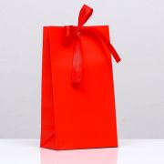 Пакет ламинированный вертикальный подарочный с лентой «Красный» 13 х 23 х 7 см, 9561211