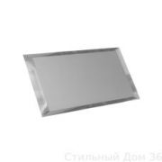 150х75 мм Прямоугольная зеркальная серебряная плитка  ПЗС1-75