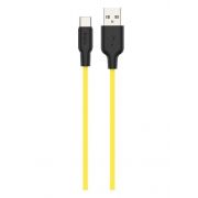 USB кабель шт.USB (A) - шт.Type-C «Hoco» X21 Plus  (особо прочный, желтый) 3A, 1м