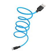 USB кабель шт.USB (A) - шт.Type-C «Hoco» X21 Plus  (особо прочный, синий) 3A, 1м